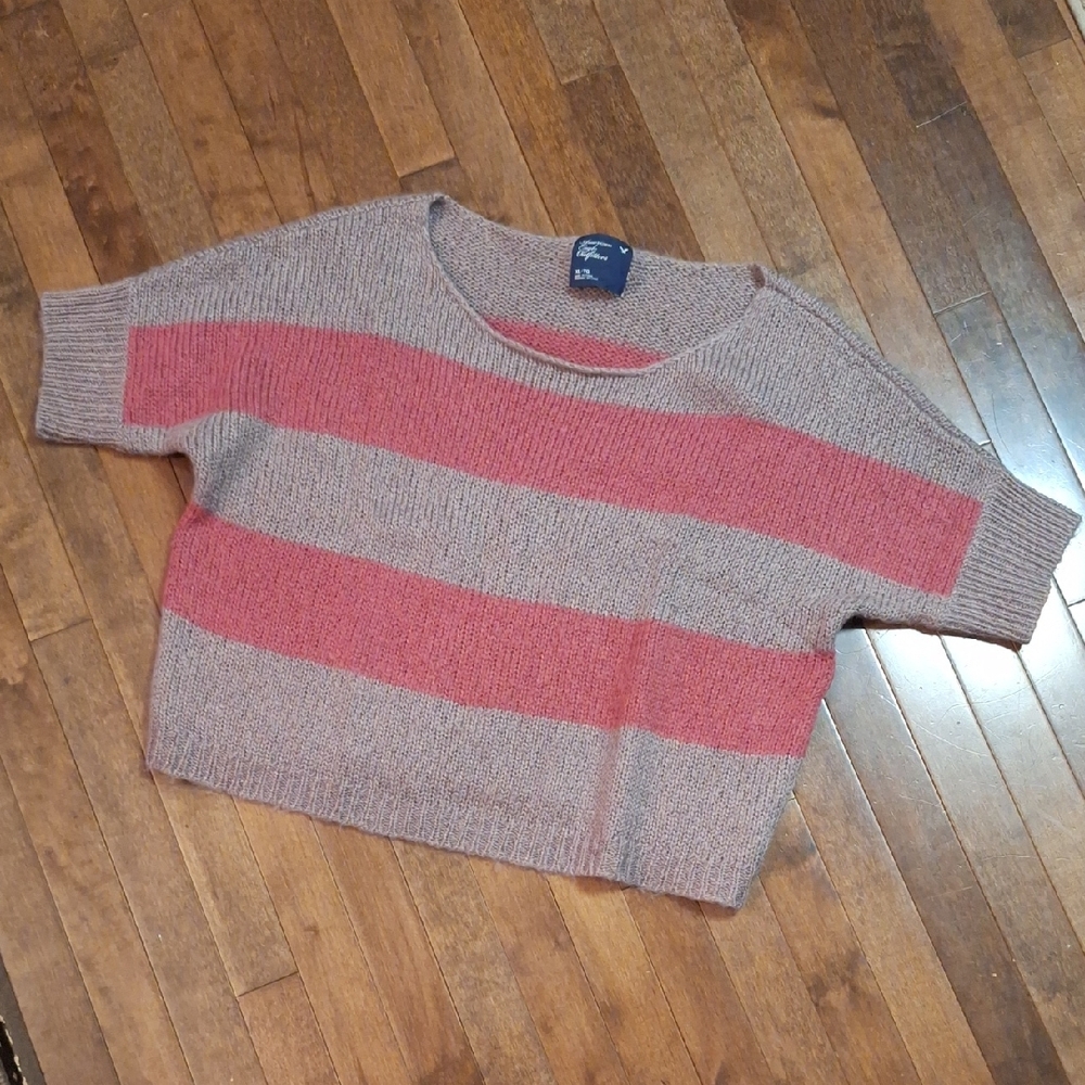 American Eagle Outfitters Mohair Wool Blend Sweater in Pink and Gray Size XL